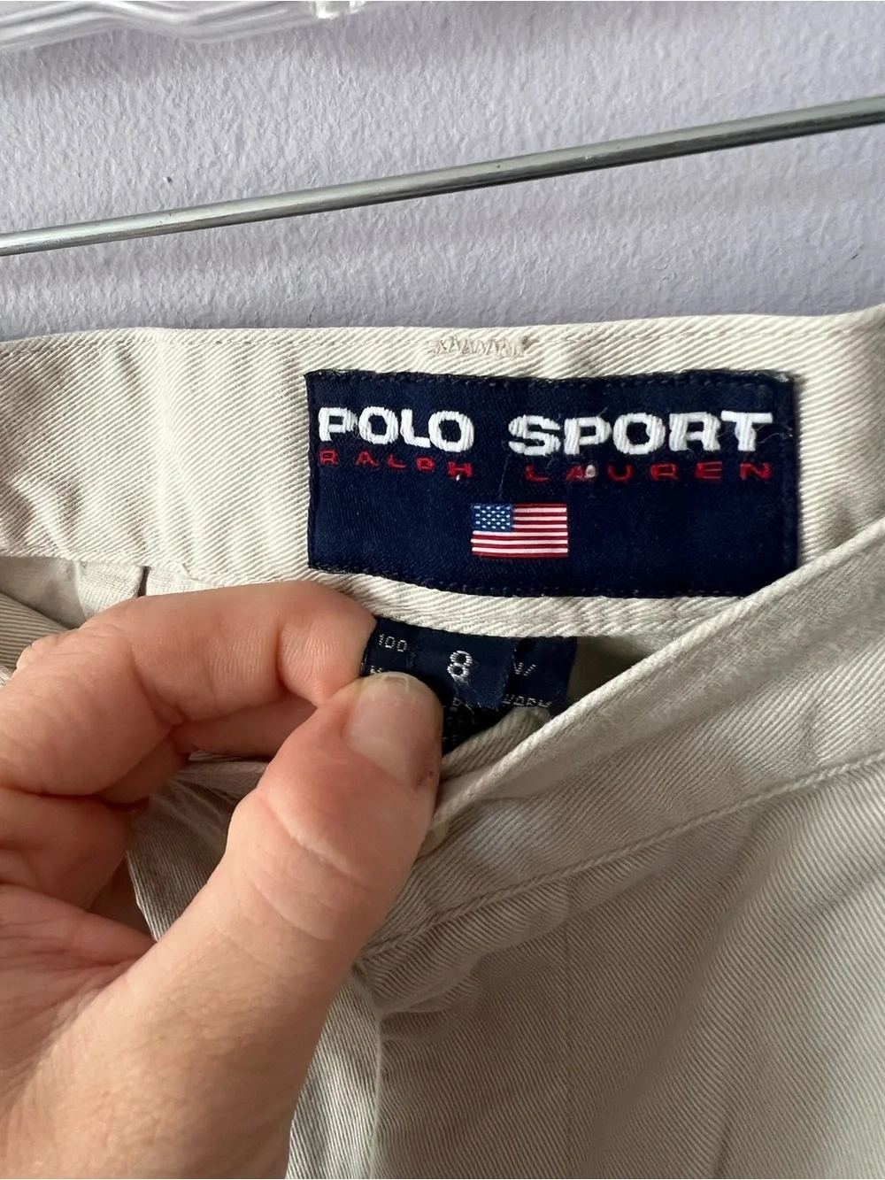 Polo Sport by Ralph Lauren Cream Pleated Chino Shorts
